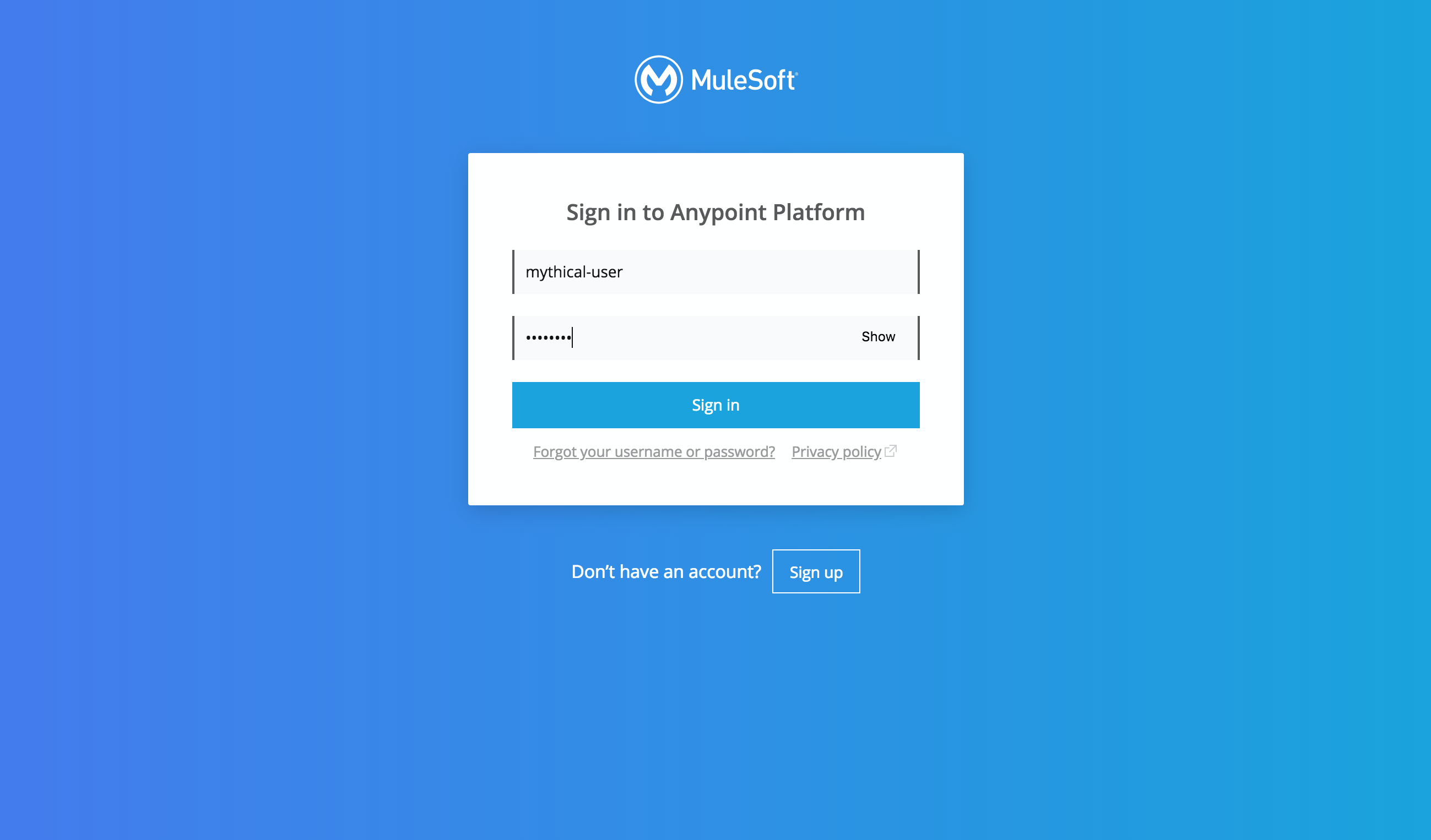 Enter credentials