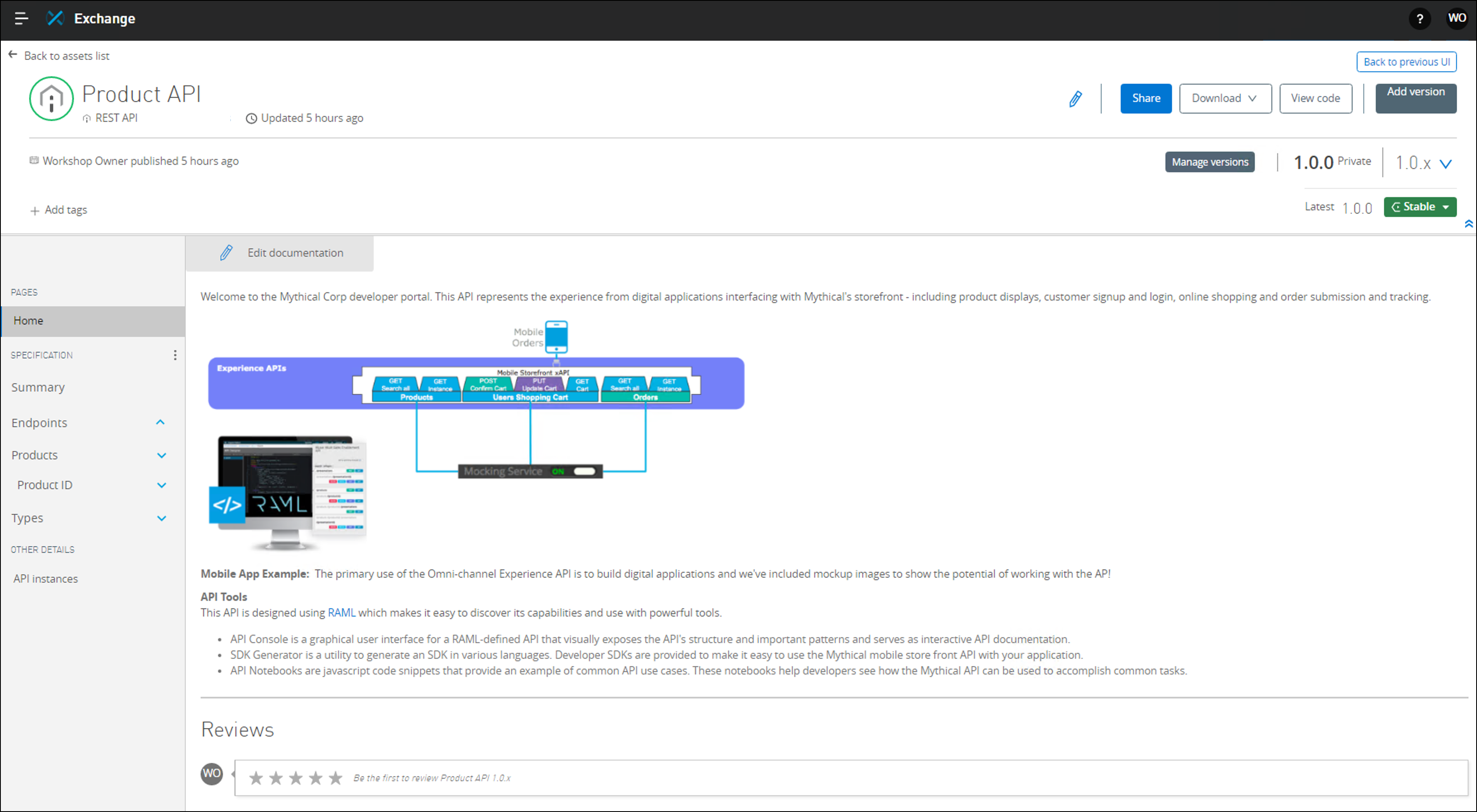 module2 lab4 step2 9 product api portal