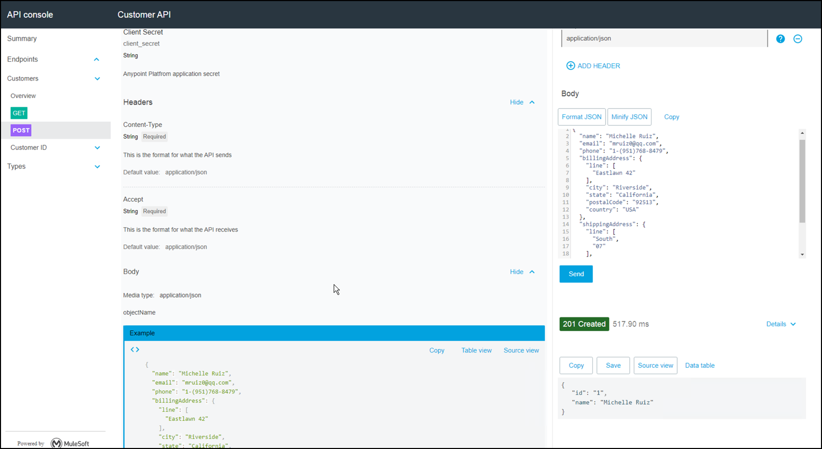 module3 lab1 api console 201