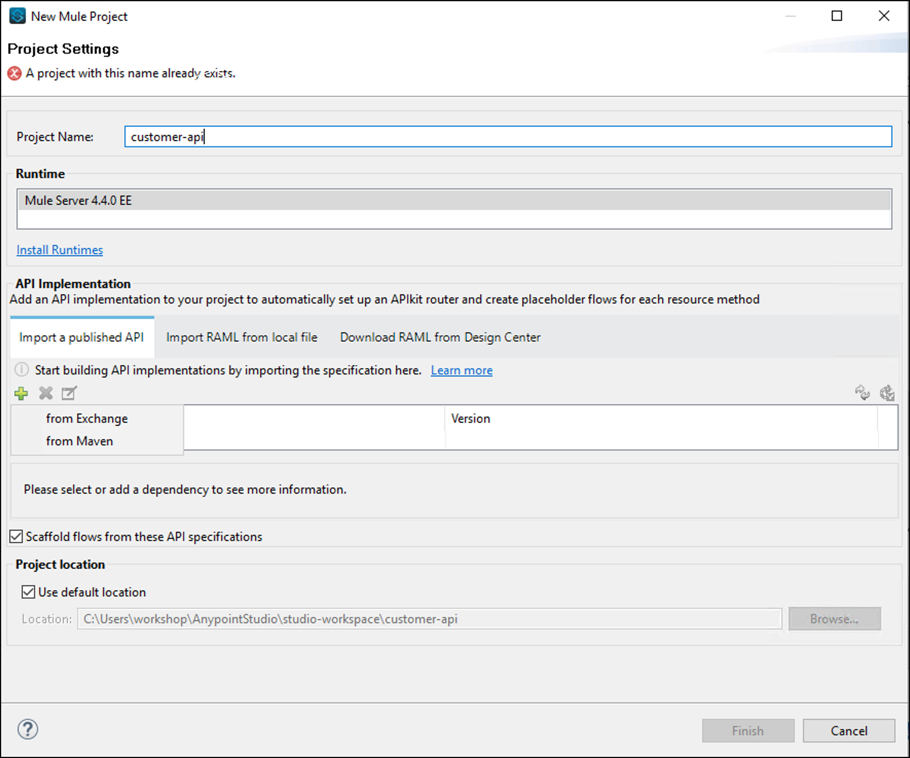 module3 lab1 new mule api project