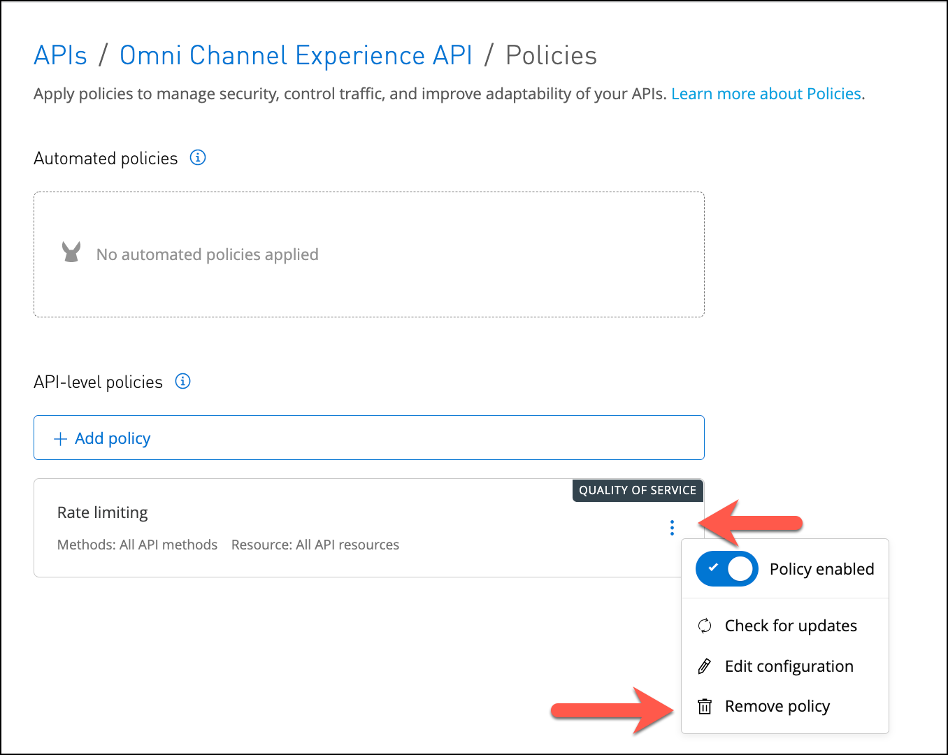 module 5 lab2 ap apimanager appliedPolicy ratelimiting remove