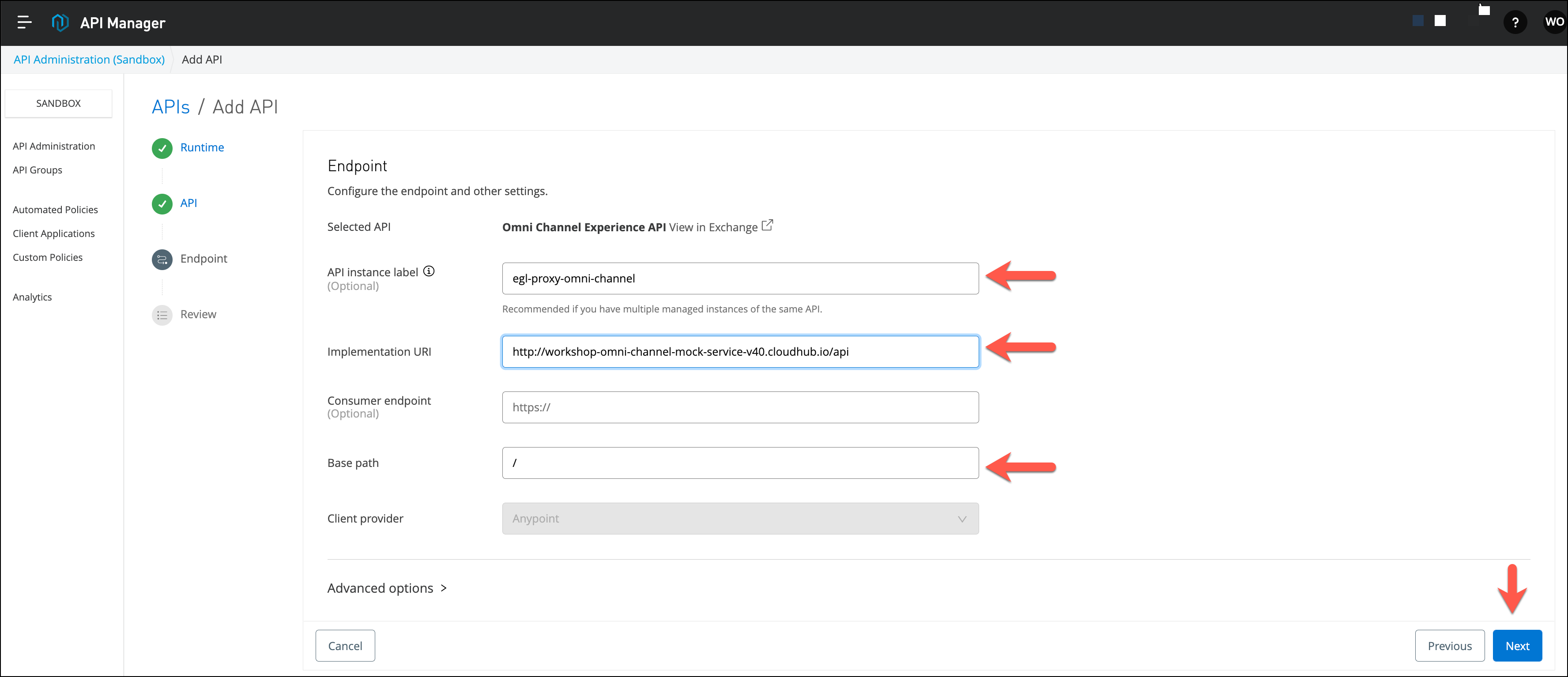 module 5 lab 1 api manager confgured